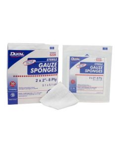 GAUZE, SPONGE, 4" X 4", 12-PLY, STERILE,  (2 EACH PACK X 25)